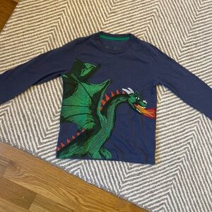 Mini Boden Boys Long Sleeve Dragon Shirt Size 4-5Y